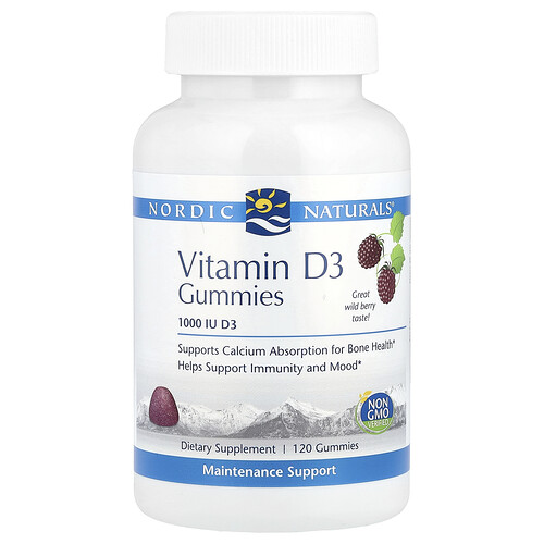 Nordic Naturals ビタミンD3 グミ ワイルドベリー 1,000 IU 120粒