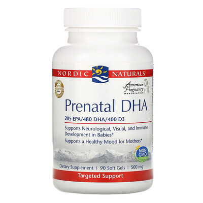 Nordic Naturals Prenatal DHA, 500 mg, 90 Softgels