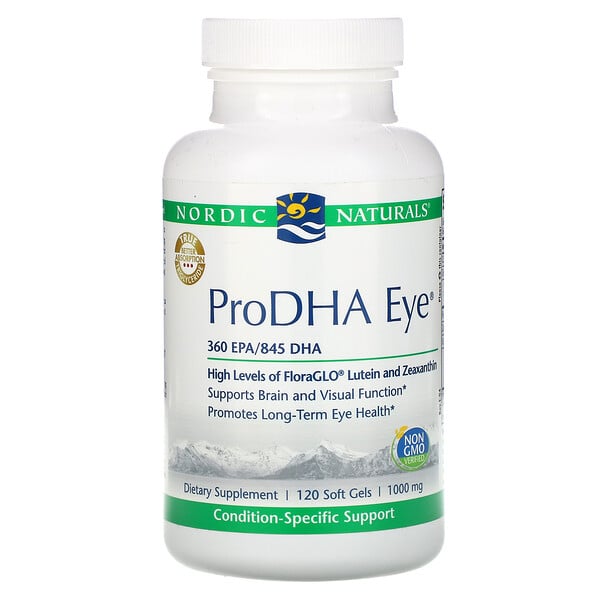 Nordic Naturals, ProDHA Eye, добавка для здоровья глаз, 1000 мг, 120 мягких таблеток