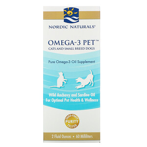 Отзывы о нордик Натуралс, Omega-3 Pet, Cats and Small Breed Dogs, 2 fl oz (60 ml)