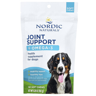 Nordic Naturals, 关节支持 + Omega-3，狗狗专用，骨汤味，30 片咀嚼片，5.29 盎司（150 克）