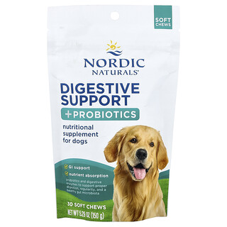 Nordic Naturals, Digestive Support + Probiotics, Verdauungsunterstützung + Probiotika, für Hunde, Knochenbrühe, 30 weiche Kau-Snacks, 150 g (5,29 oz.)