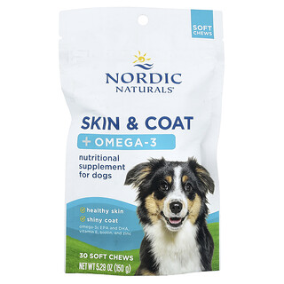 Nordic Naturals, Skin & Coat + Omega-3, für Hunde, Knochenbrühe, 30 weiche Kau-Snacks, 150 g (5,29 oz.)