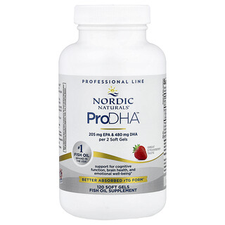 Nordic Naturals, ProDHA™, Fresa, 120 cápsulas blandas (250 mg por cápsula blanda)