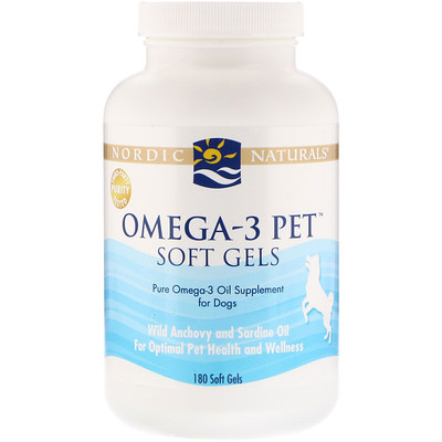 Omega-3 Pet, гелевые капсулы, для собак, 180 гелевых капсул