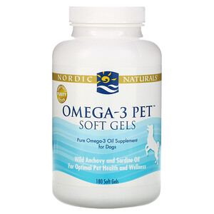 нордик Натуралс, Omega-3 Pet, Soft Gels, for Dogs, 180 Soft Gels отзывы