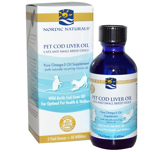 Nordic Naturals, Pet Cod Liver Oil for Cats and Small Breed Dogs, 2 fl