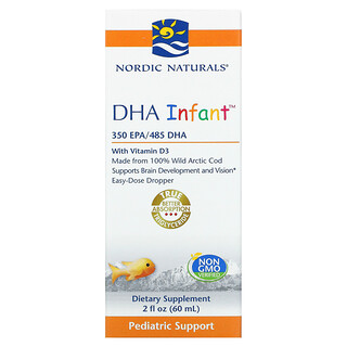 Nordic Naturals, DHA Infant الغني بفيتامين د3، 2 أونصة سائلة (60 مل) 