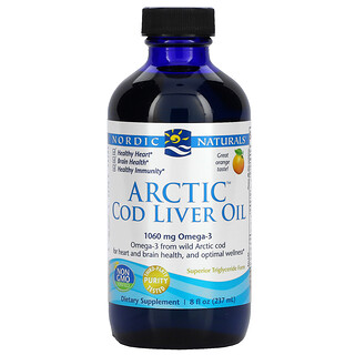 Nordic Naturals, Arctic Cod Liver Oil، نكهة البرتقال، 8 أونصة سائلة (237 مل)