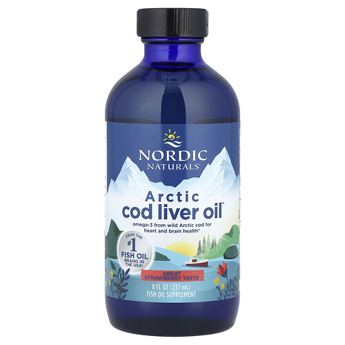 Nordic Naturals Arctic Cod Liver Oil™, Strawberry, 8 fl oz (237 ml)
