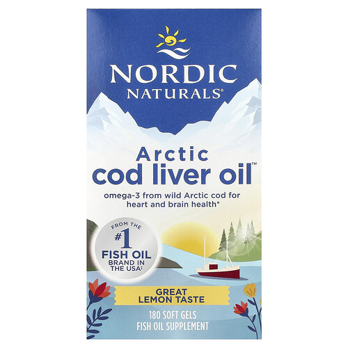 Nordic Naturals Arctic Cod Liver Oil™, Lemon, 180 Soft Gels
