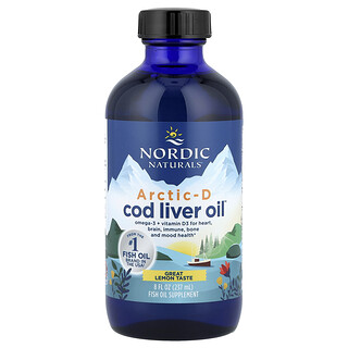 Nordic Naturals, Minyak Hati Ikan Kod Arctic-D™, Lemon, 8 fl oz (237 ml)