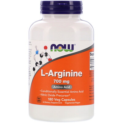 

Now Foods L-Arginine, 700 mg, 180 Veg Capsules