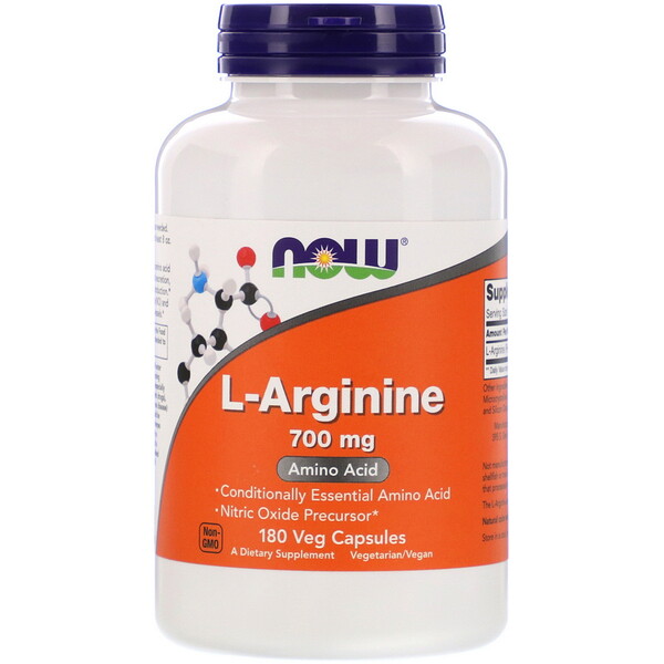 Now Foods, L-Arginine, 700 mg, 180 Veg Capsules - iHerb