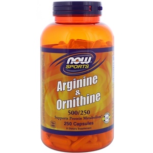 Now Foods, Arginine & Ornithine, 500/250, 250 капсул