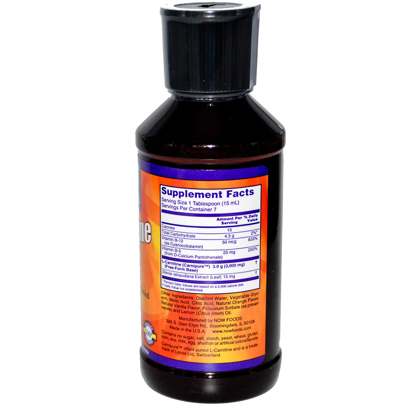 Now Foods, LCarnitine Liquid, Triple Strength, Citrus Flavor, 3000 mg, 4 fl oz (118 ml) iHerb