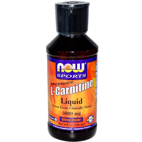 Now Foods, LCarnitine Liquid, Triple Strength, Citrus Flavor, 3000 mg