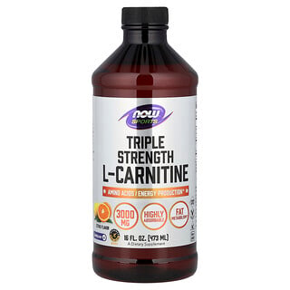 NOW Foods, 스포츠, l-카르니틴, 3배 스트렝스, 시트러스, 473ml(16fl oz)