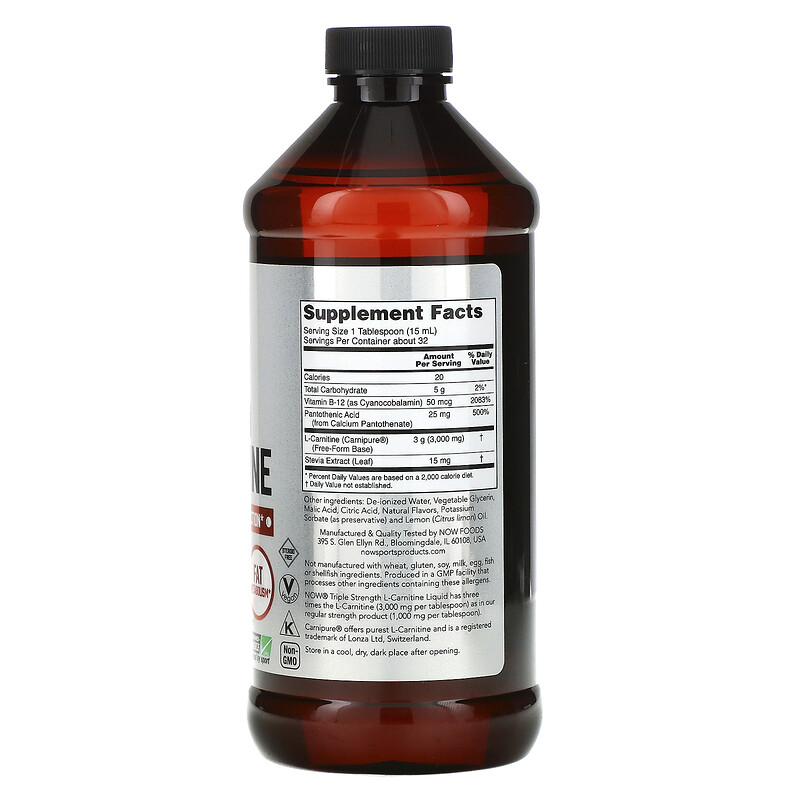 Now Foods, Sports, Triple Strength LCarnitine Liquid