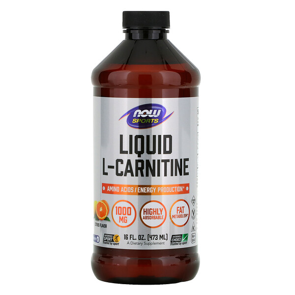 Sports, L-Carnitine Liquid, Citrus, 1,000 mg, 16 fl oz (473 ml)