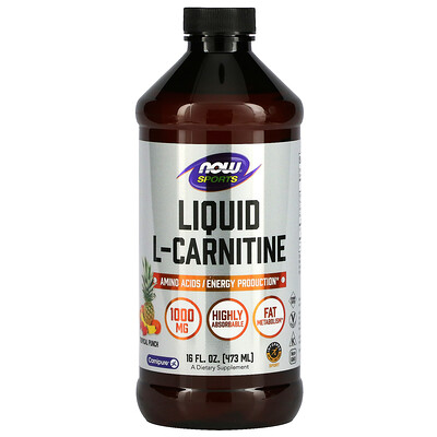 

NOW Foods Sports L-Carnitine Liquid Tropical Punch 1 000 mg 16 fl oz (473 ml)
