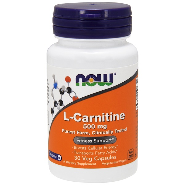 Now Foods, LCarnitine, 500 mg, 30 Veg Capsules