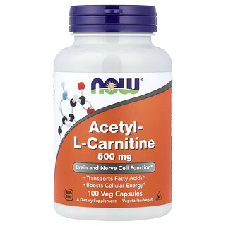 NOW Foods, Acétyl-L-carnitine, 500 mg, 100 capsules végétariennes