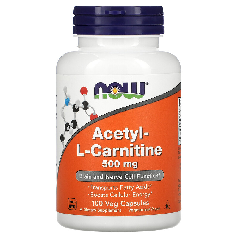 NOW Foods, AcetylLCarnitine, 500 mg, 100 Veg Capsules