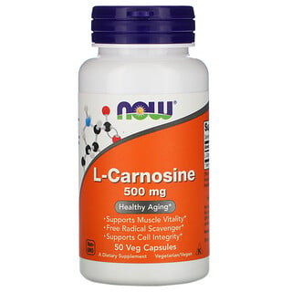 Now Foods, L-carnosine, 500 mg, 50 gélules végétales