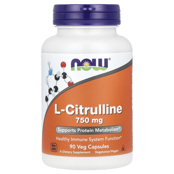 NOW Foods L-Citrulline, 750 mg, 90 Veg Capsules