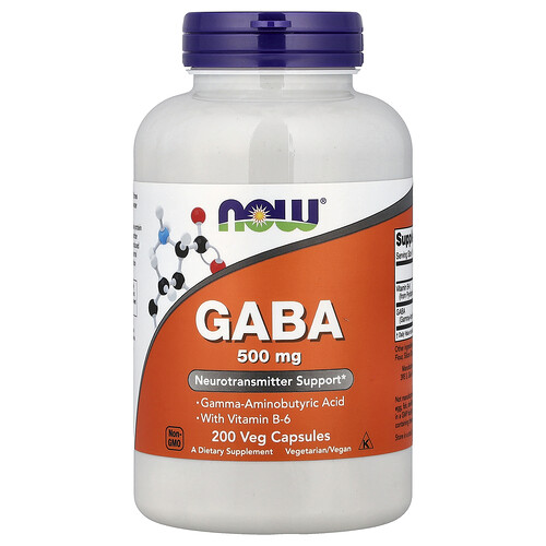 NOW Foods GABA ウィズ ビタミンB-6 ベジカプセル200粒