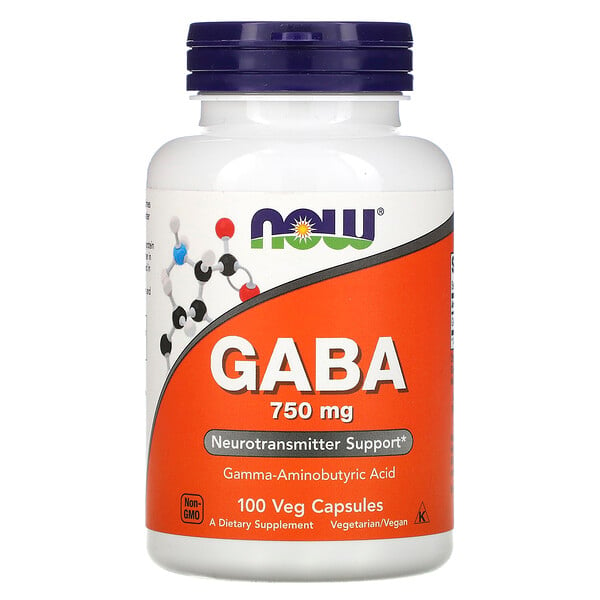 GABA with Vitamin B-6, 750 mg, 100 Veg Capsules