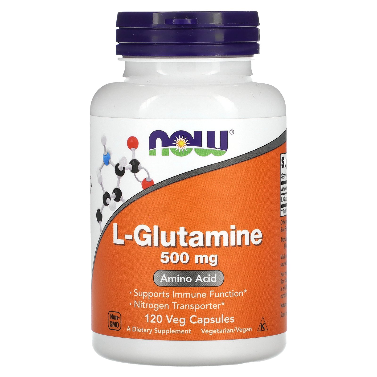 NOW Foods, LGlutamine, 500 mg, 120 Veg Capsules