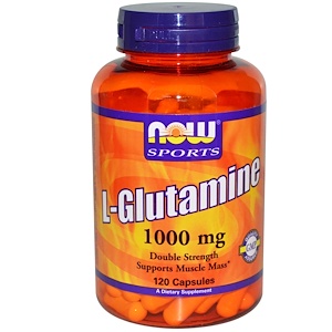 Now Foods, L-глутамин, двойная сила, 1000 мг, 120 капсул