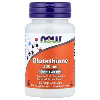 NOW Foods, Glutatión, 250 mg, 60 cápsulas vegetales