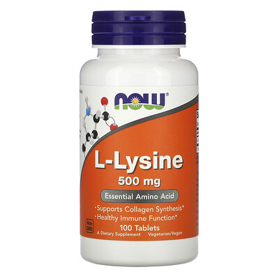 Now Foods L-Lysine, 500 mg, 100 Tablets