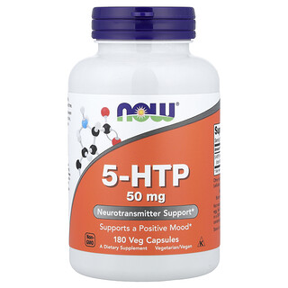 NOW Foods, 5-HTP, 50 mg, 180 Veg Capsules