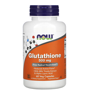 Now Foods, Glutathione, Glutathion, 500 mg, 60 pflanzliche Kapseln