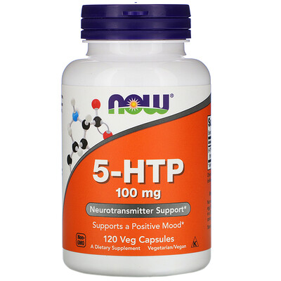 Now Foods 5-гидрокситриптофан, 100 мг, 120 растительных капсул