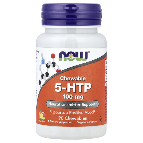 NOW Foods, 5-HTP, Zitrusfrüchte, 100 mg, 90 Kaupräparate