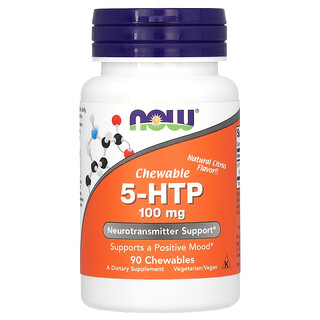 ناو فودز‏, 5-HTP ، حمضيات طبيعية ، 100 ملجم ، 90 قرصًا للمضغ
