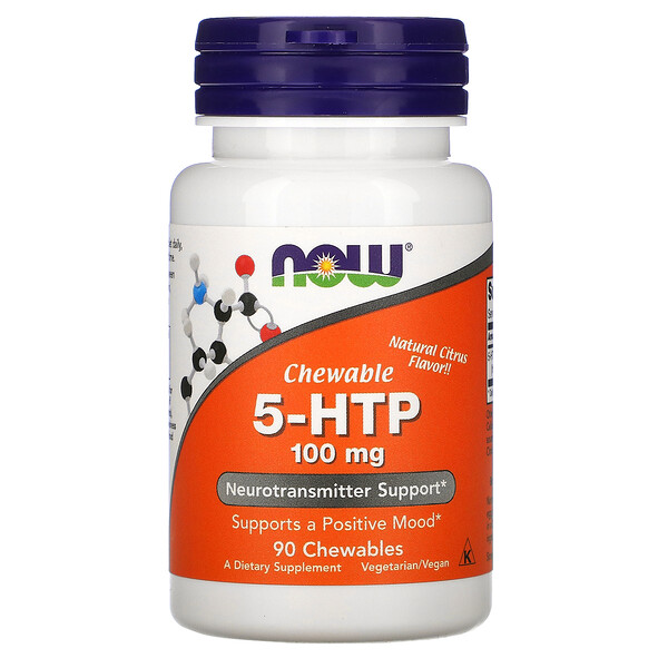 5-гидрокситриптофан, натуральный цитрусовый вкус, 100 мг, 90 жевательных таблеток