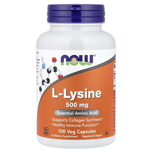 Now Foods L-Lysine, 500 mg, 100 Veg Capsules