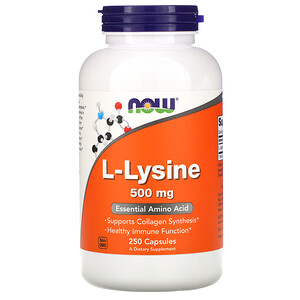 Now Foods, L-Lysine, 500 mg, 250 Capsules отзывы