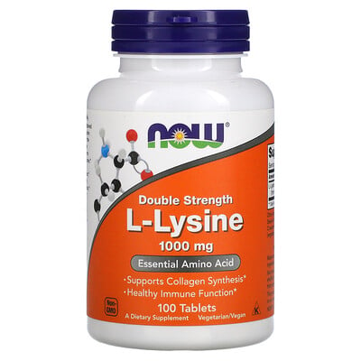 

NOW Foods Double Strength L-Lysine 1 000 mg 100 Tablets