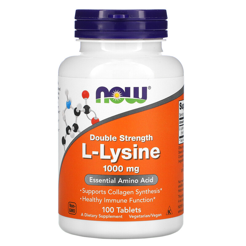 Now Foods, L-Lysine, 1,000 mg, 100 Tablets - iHerb