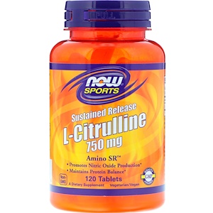 Отзывы о Now Foods, Sports, L-Citrulline, Sustained Release, 750 mg, 120 Tablets