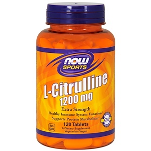Now Foods, L-цитруллин, экстра сила, 1200 мг, 120 таблеток