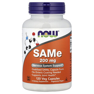 NOW Foods, SAMe, 200 mg, 120 capsules végétales
