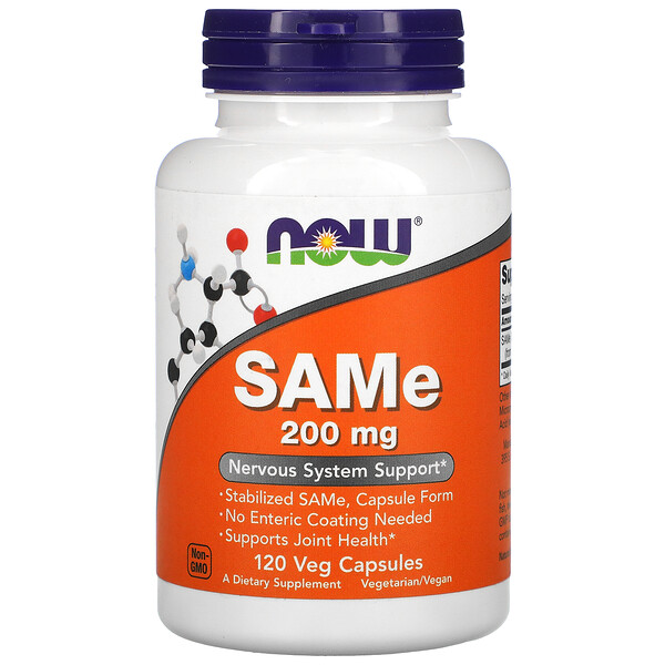 Now Foods, SAMe, 200 mg, 120 식물성 캡슐